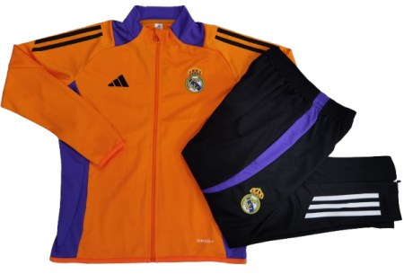 Kids Real Madrid Yellow Jacket Tracksuit(Top+Pants) 2024/25
