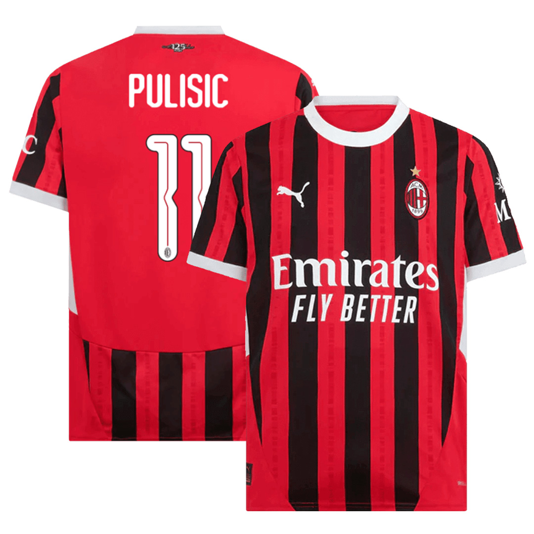 PULISIC #11 AC Milan Home Shirt 2024/25 - UCL Font