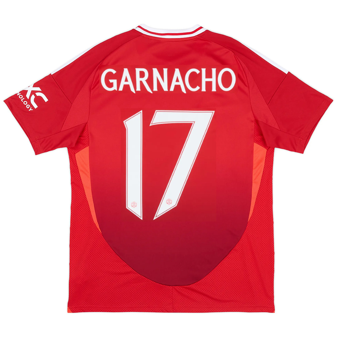 GARNACHO #17 Manchester United Home Shirt 2024/25 - Man United Font