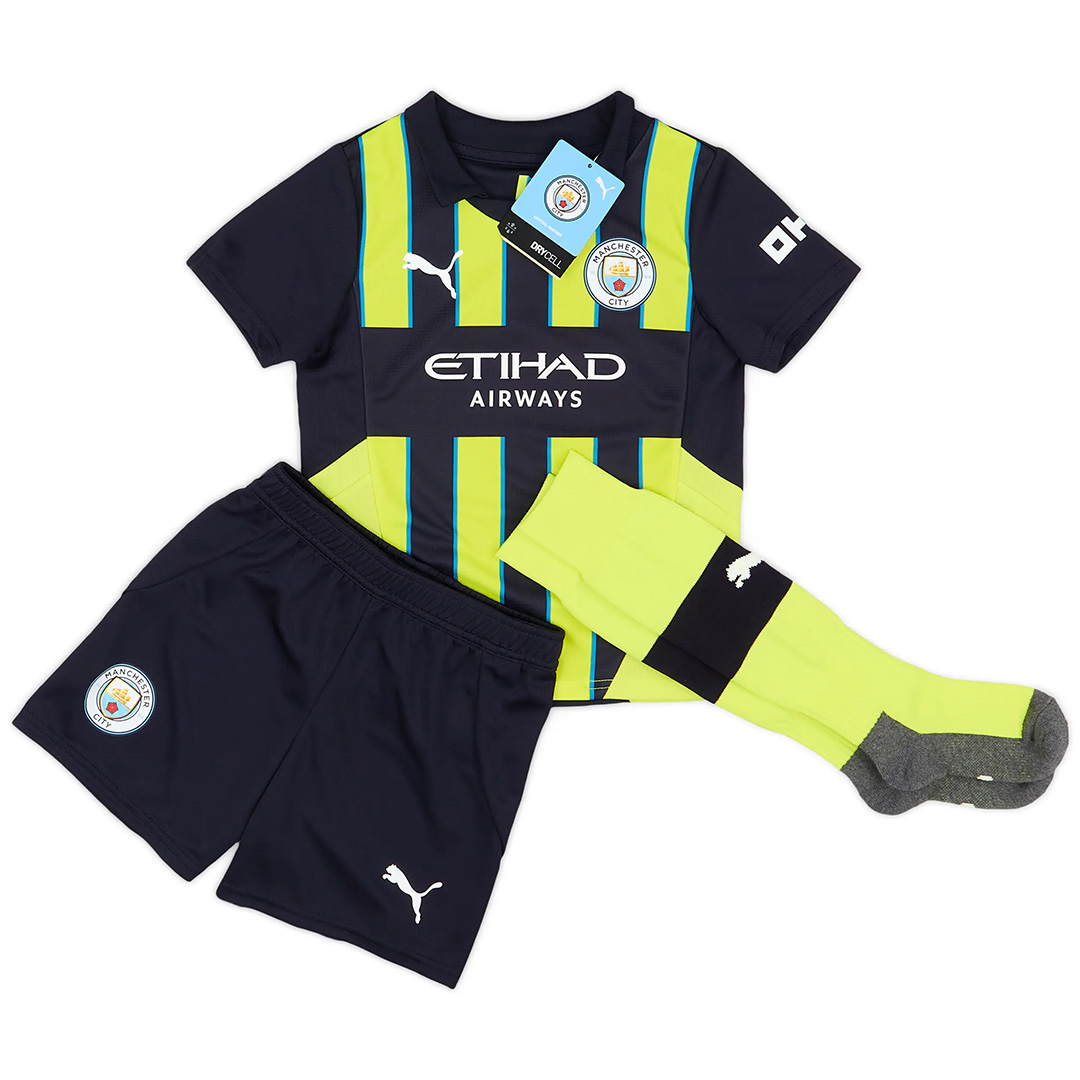 Kids Manchester City Away Full Kit(Shirt+Shorts+Socks) 2024/25