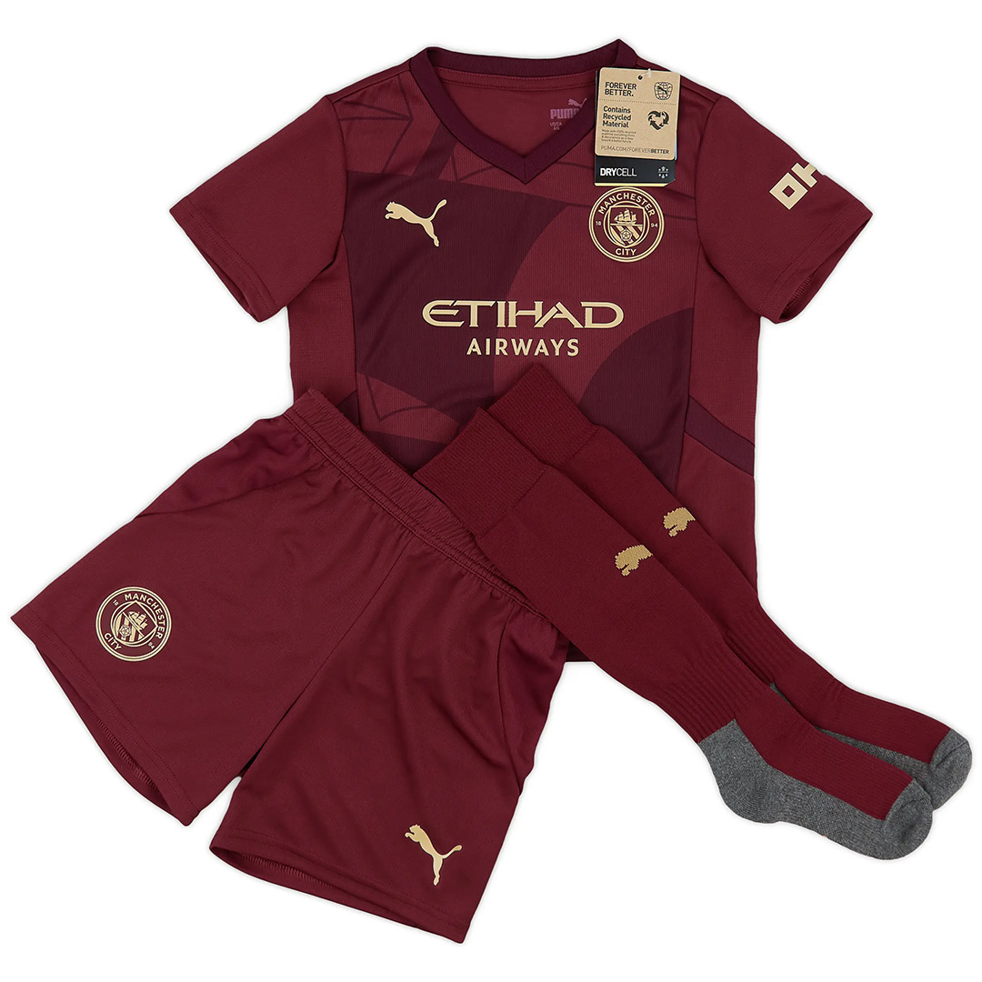 Kids Manchester City Third Full Kit Shirt+Shorts+Socks 2024/25