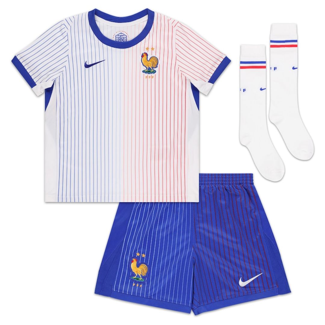 Kids France Away Full Shirt Kit Euro 2024