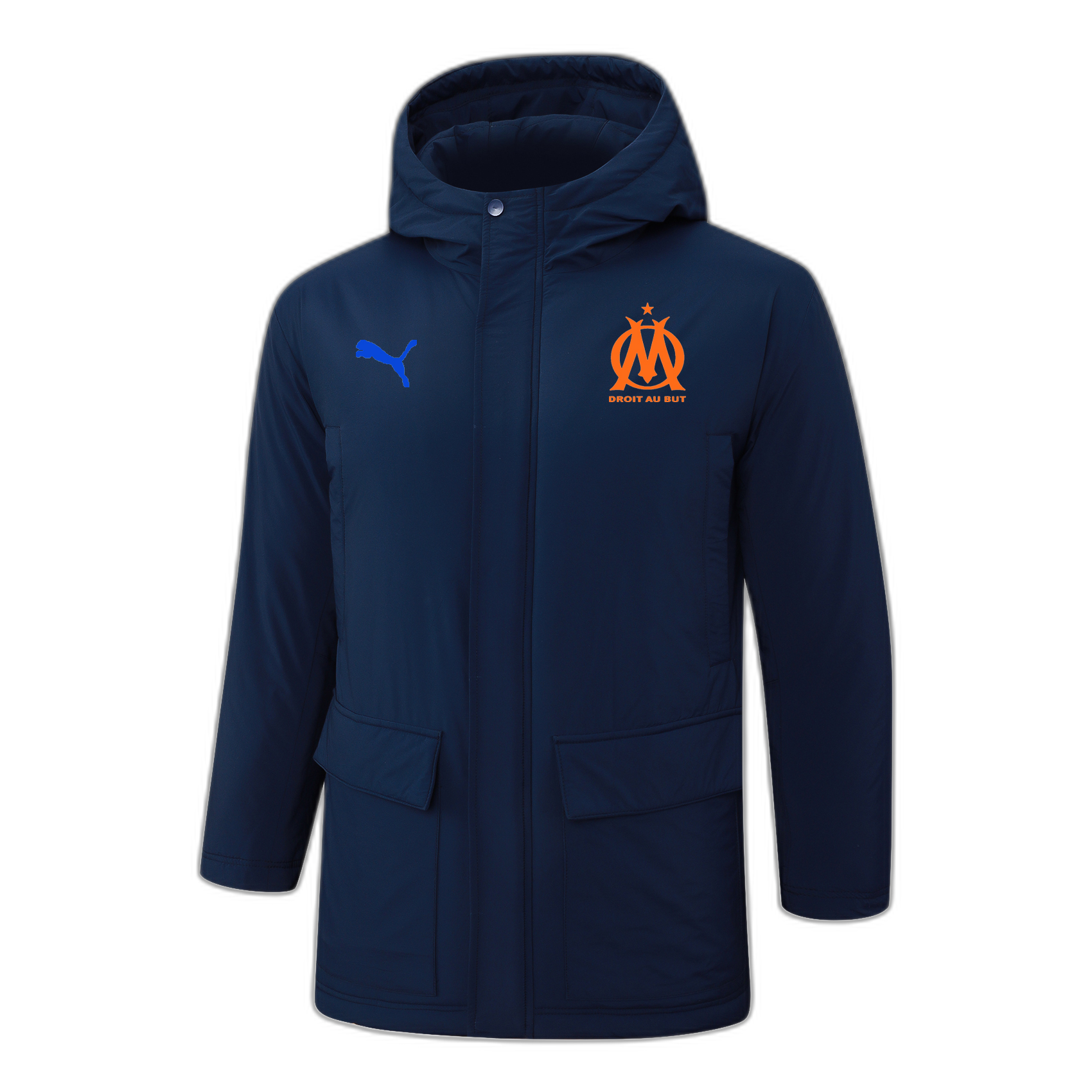 Marseille Cotton Coat Royal Blue (Orange Team Logo)2024/25