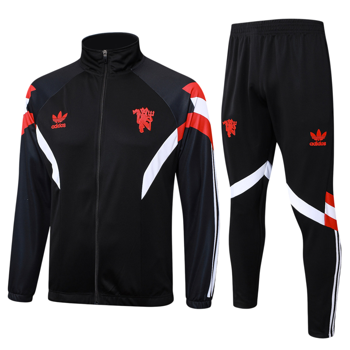 Kids Manchester United Jacket Tracksuit (Top+Pants) Black 2024/25