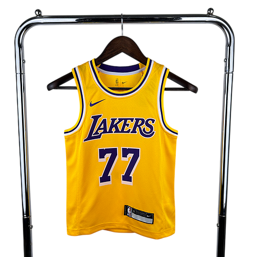 Youth 2023 Los Angeles Lakers yellow No. 77 Doncic