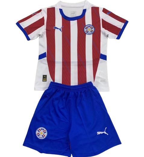 Kids Paraguay Home Soccer Kit(Shirt+Shorts) 2024