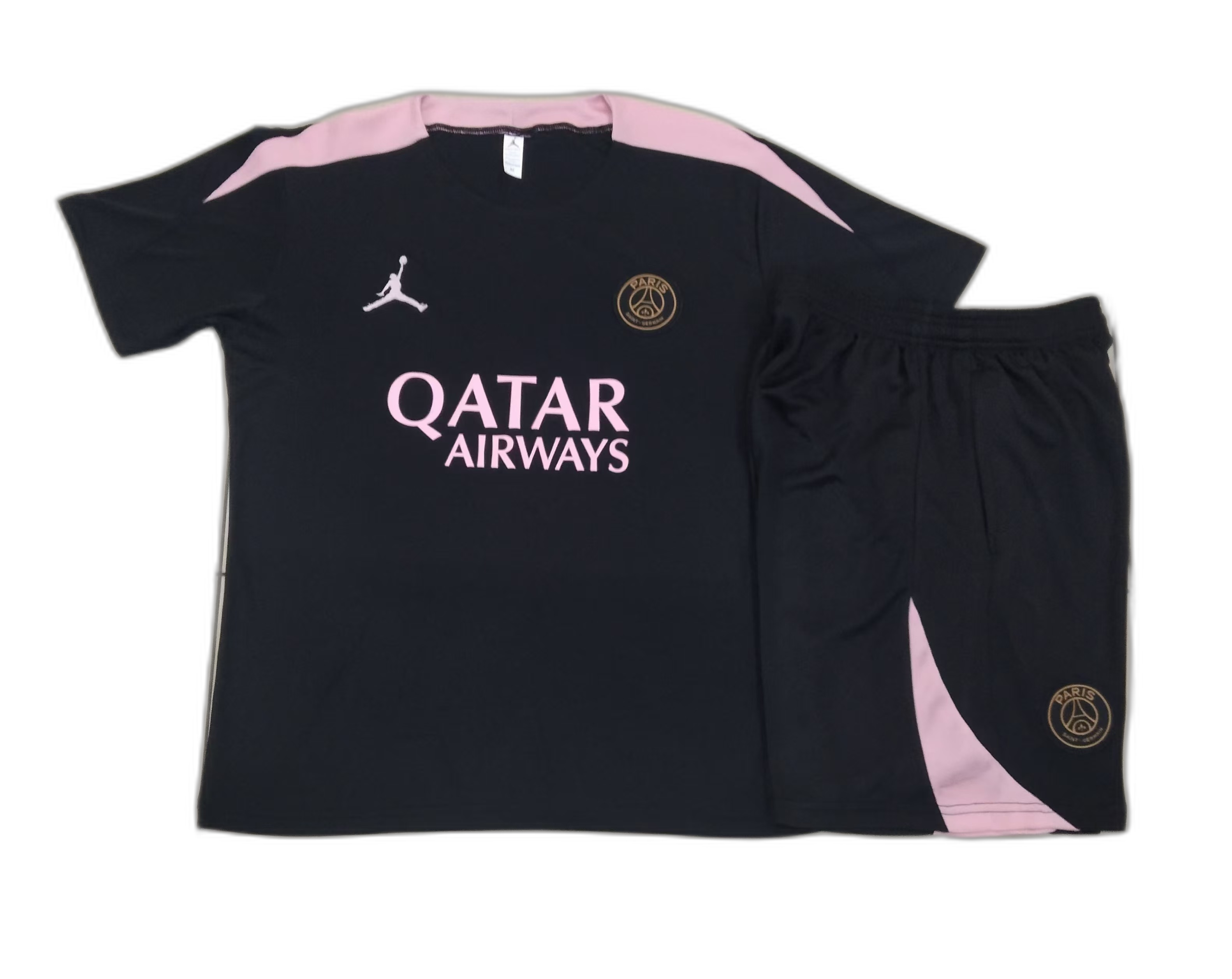 PSG short sleeve Training Suit (Top+Pants) Black 2024/25