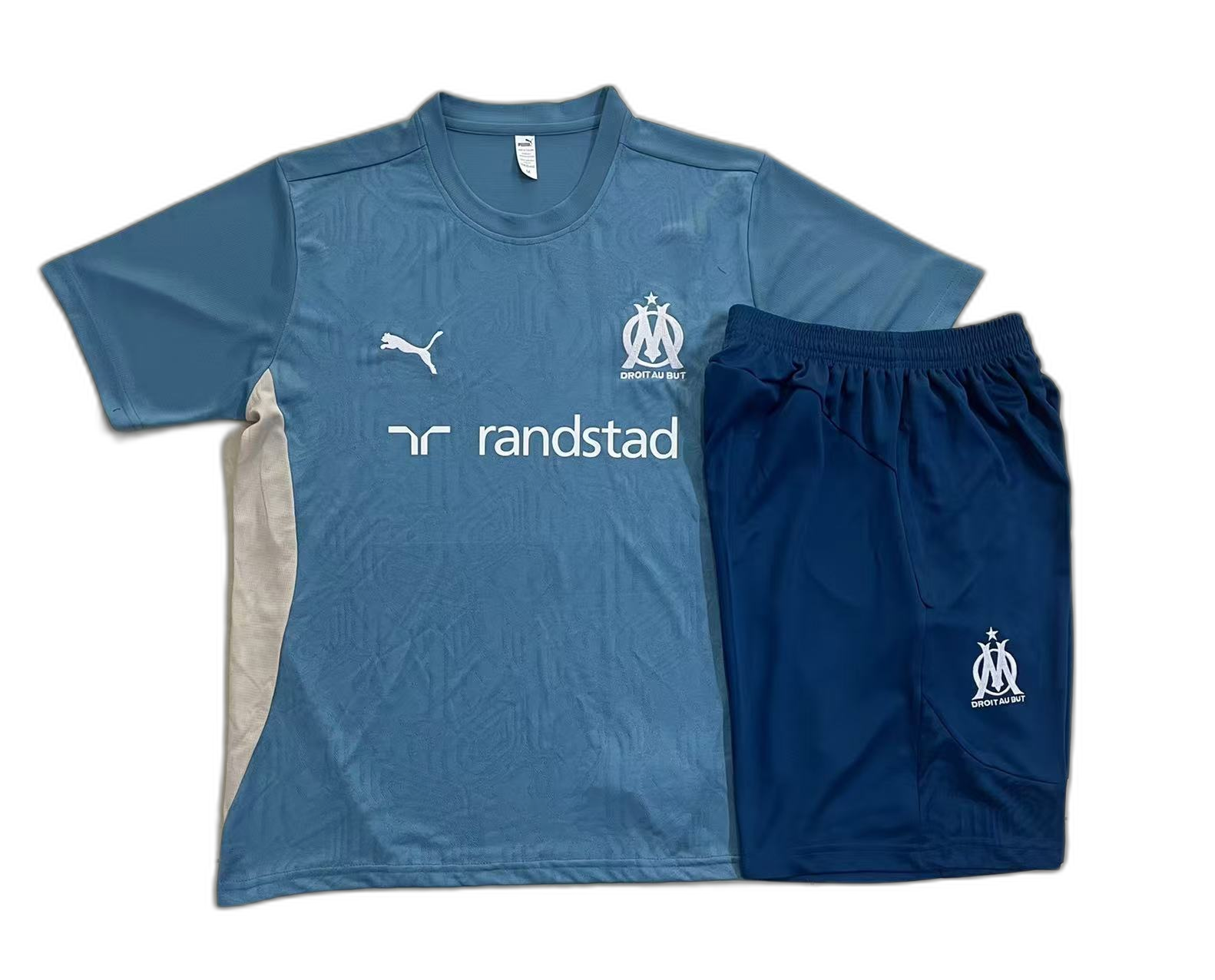 Marseille short sleeve Training Suit (Top+Pants) Blue 2024/25