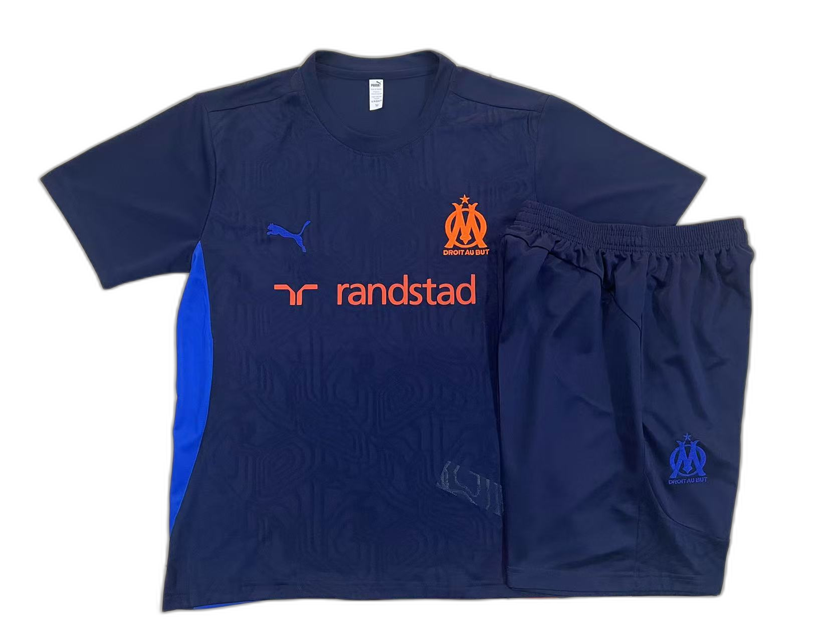 Marseille short sleeve Training Suit (Top+Pants) Dark Blue 2024/25