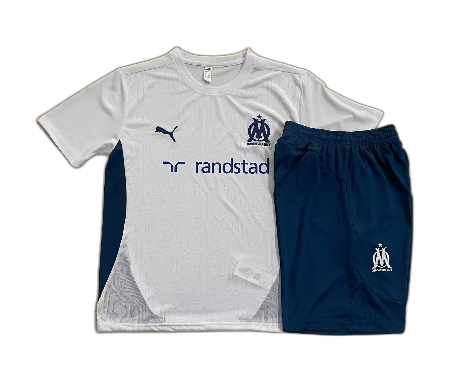Marseille short sleeve Training Suit (Top+Pants) White 2024/25