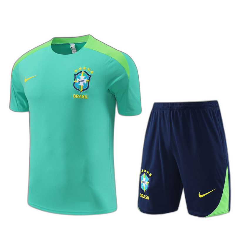 Kids Brazil Short Training Suit Green 2024