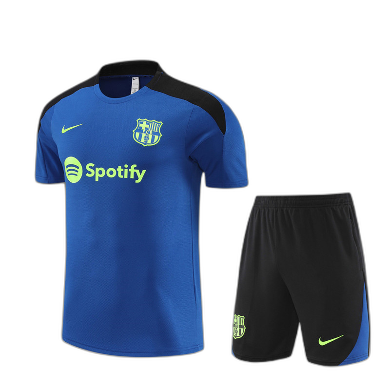 Kids Barcelona Short Training Suit Blue 2024/25