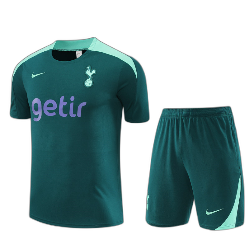 Kids Tottenham Hotspur Short Training Suit Green 2024/25
