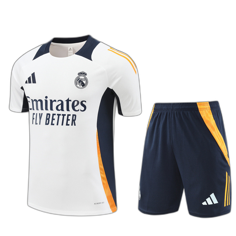 Kids Real Madrid Short Training Suit White 2024/25