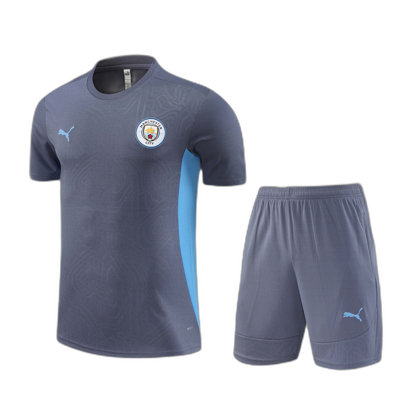 Kids Manchester City Short Training Suit Grey 2024/25
