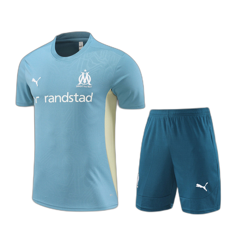 Kids Olympique Marseille Short Training Suit Ash Blue 2024/25
