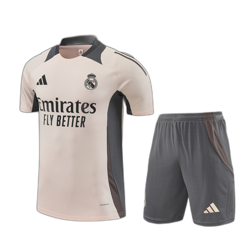 Kids Real Madrid Short Training Suit Light Grey 2024/25