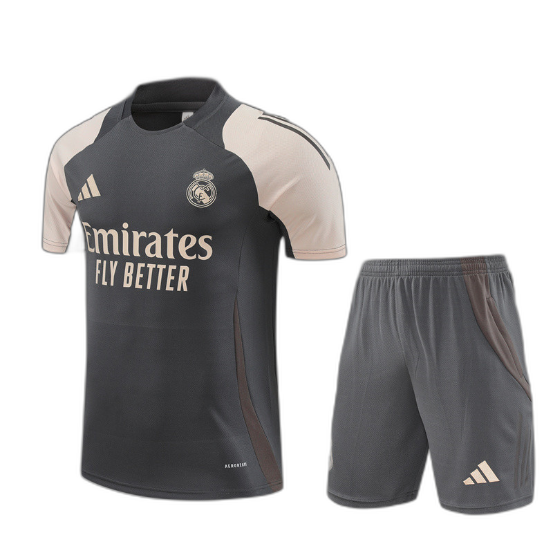 Kids Real Madrid Short Training Suit Dark Grey 2024/25