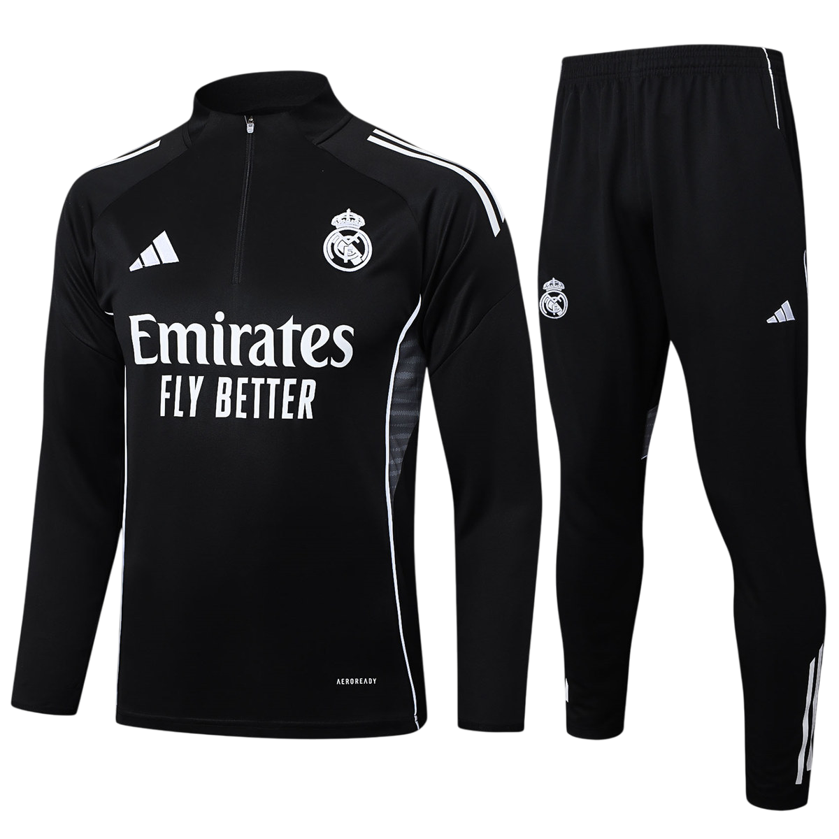 Kids Real Madrid Sweater Tracksuit Black 2025/26