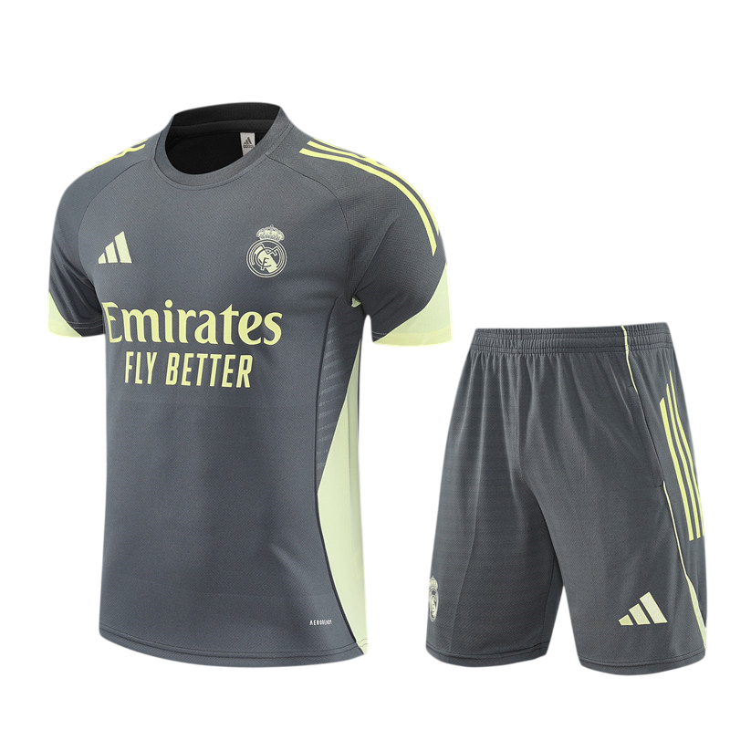 Kids Real Madrid Short Training Suit Grey 2025/26