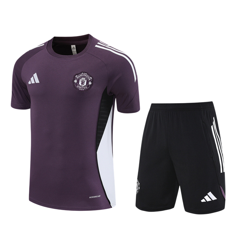Kids Manchester United Short Training Suit Purple 2025/26