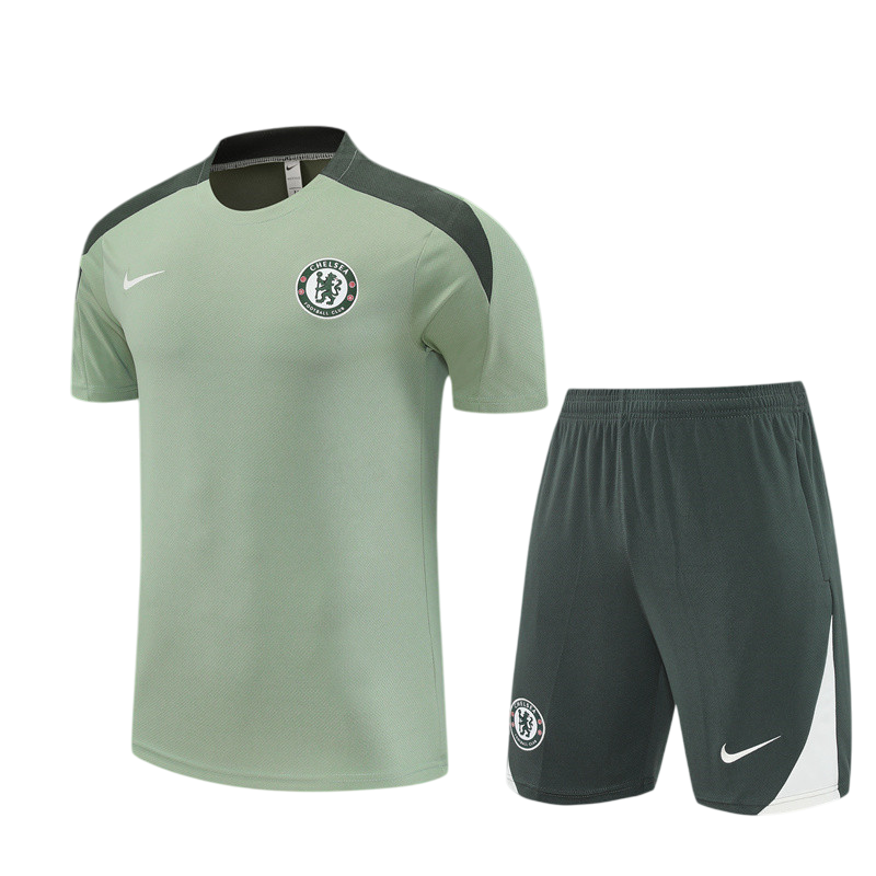 Kids Chelsea Short Training Suit Light Green 2025/26