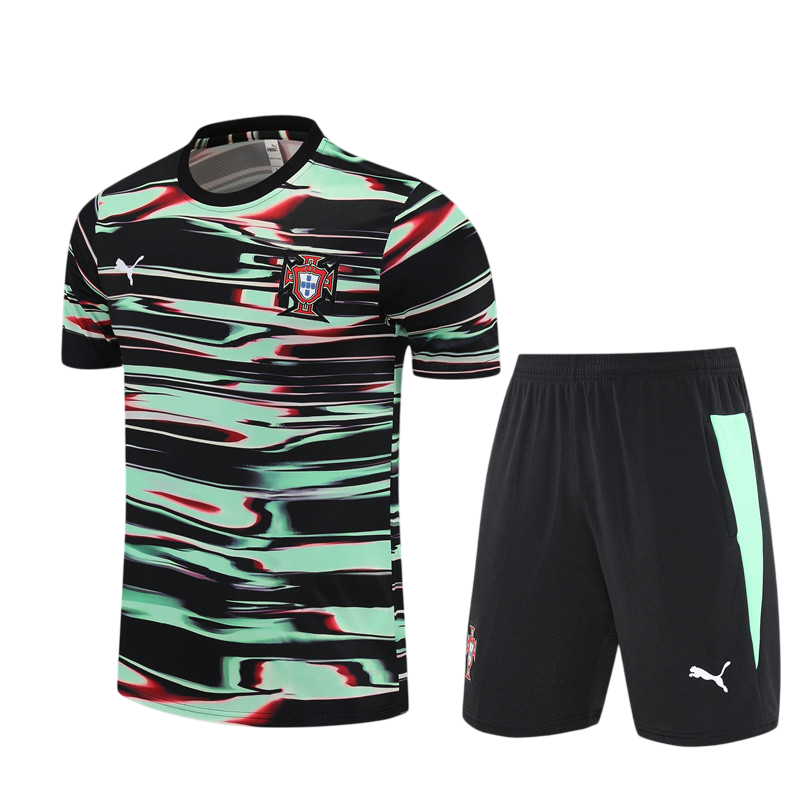 Kids Portugal Short Training Suit Black - Green 2025