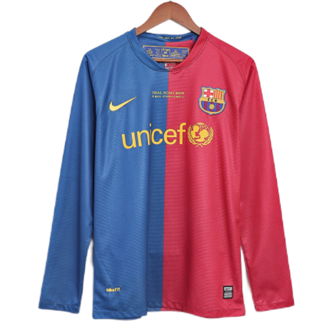Retro Barcelona Shirt Home UCL Final Retro Long Sleeve 2008/09