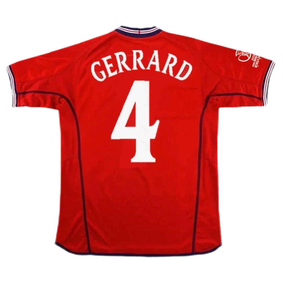 Retro England Shirt Away World Cup 2002 Gerrard #4