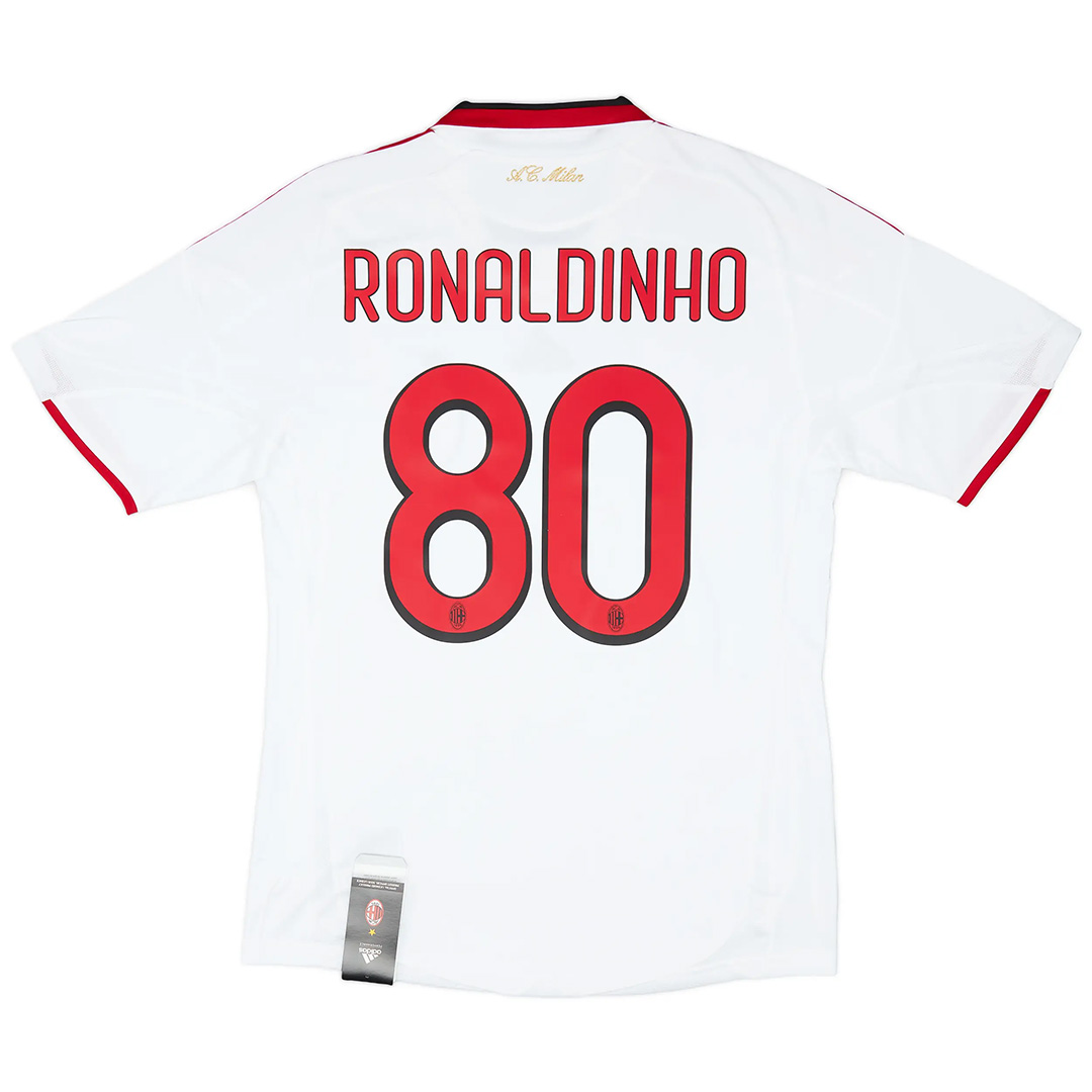 Retro AC Milan 2009/10 Away Soccer Jersey Men's Ronaldinho #80